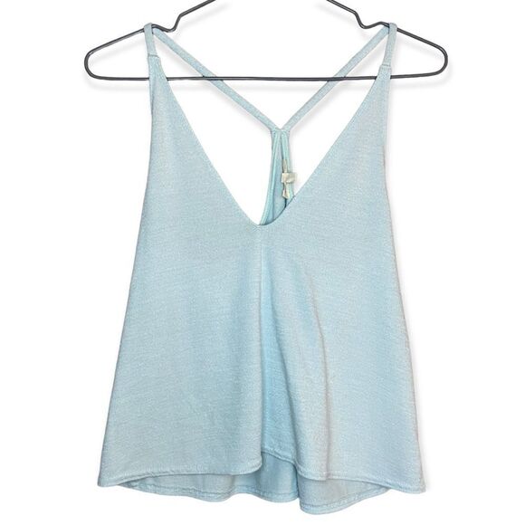 Wilfred Free | Aritzia Light-Blue Racer-Back V-Neck Flowy Tank Top Size XS - Picture 1 of 5